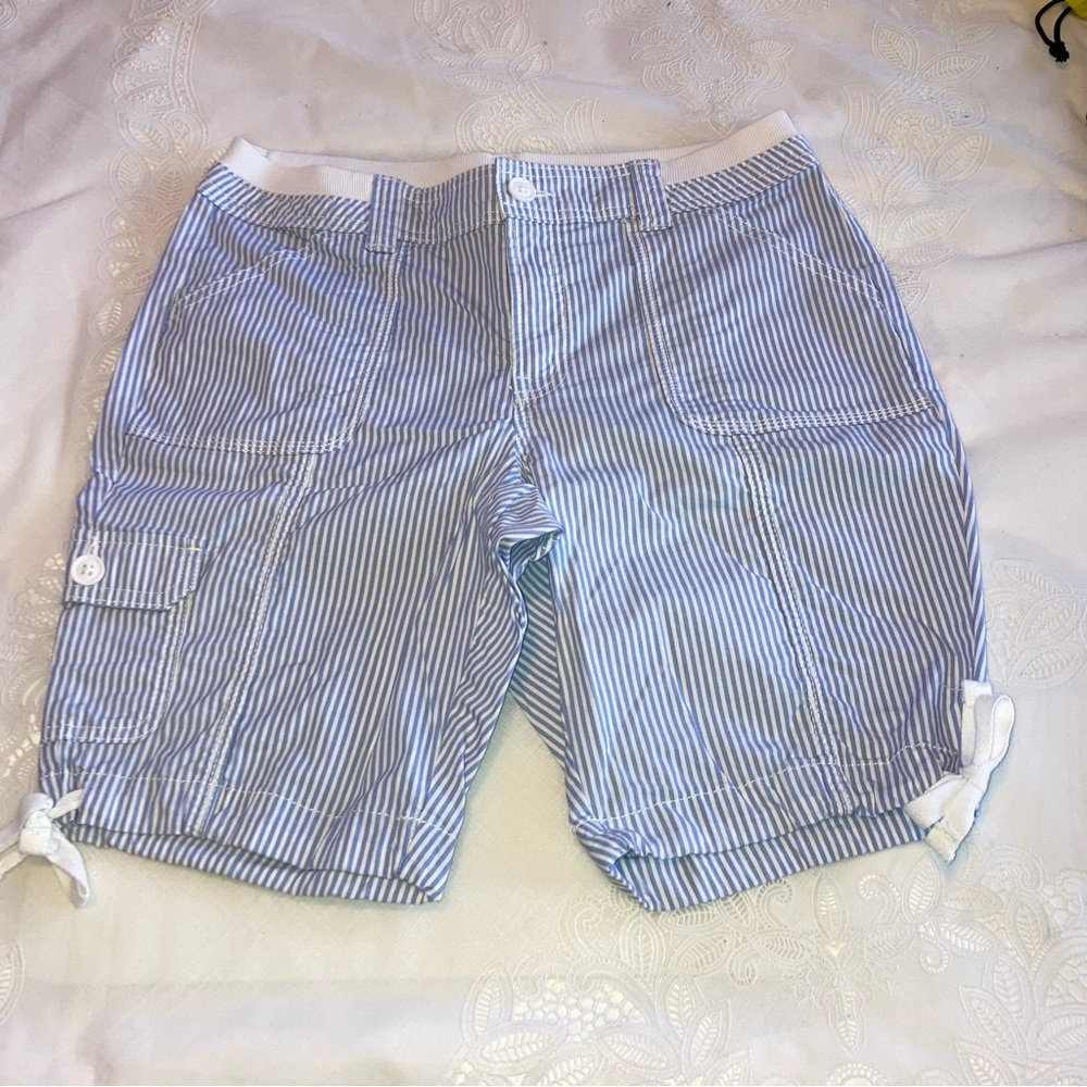 Blue and White Striped Women’s Shorts St. John’s Bay